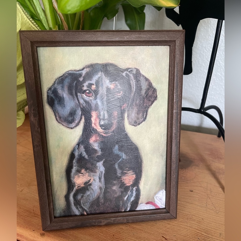 Vintage Style Dachshund Textured Print